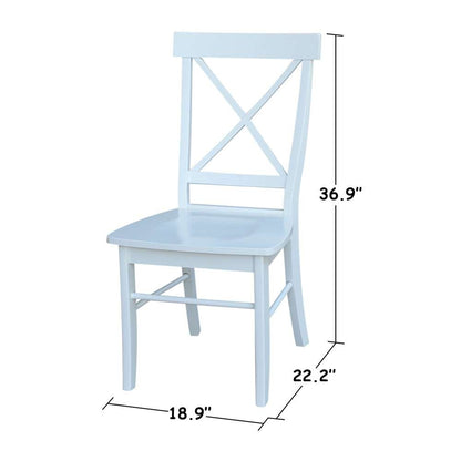 International Concepts - X-Back Chair with Solid Wood Seat in White Finish (Set of 2) - C08-613P veiw 2