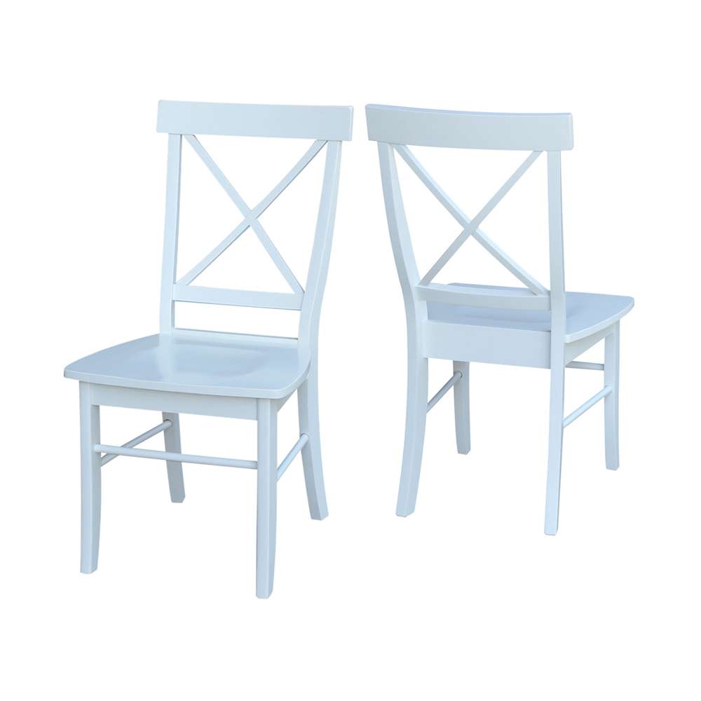 International Concepts - X-Back Chair with Solid Wood Seat in White Finish (Set of 2) - C08-613P veiw 4