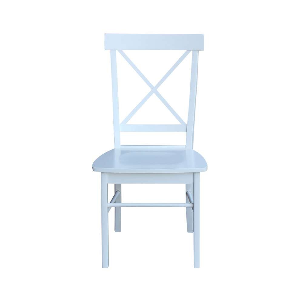 International Concepts - X-Back Chair with Solid Wood Seat in White Finish (Set of 2) - C08-613P veiw 5