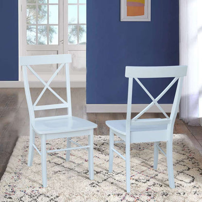 International Concepts - X-Back Chair with Solid Wood Seat in White Finish (Set of 2) - C08-613P veiw 6