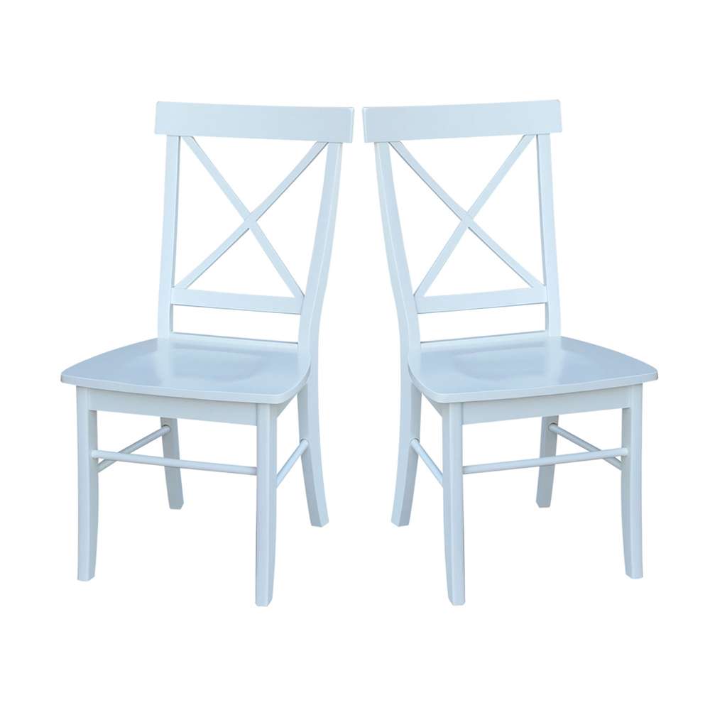 International Concepts - X-Back Chair with Solid Wood Seat in White Finish (Set of 2) - C08-613P veiw 8
