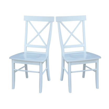 International Concepts - X-Back Chair with Solid Wood Seat in White Finish (Set of 2) - C08-613P veiw 8