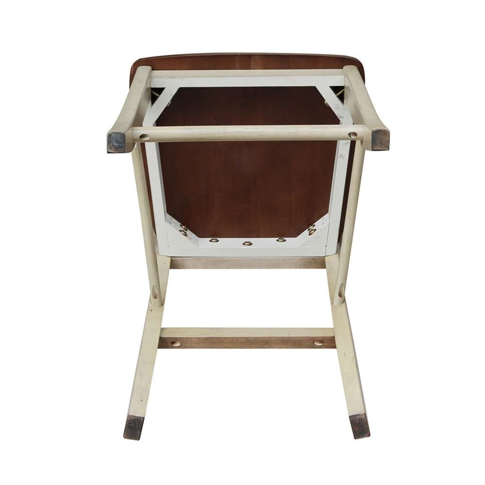 International Concepts - X-Back Counter Height Stool - 24inSH in Antiqued Almond/Espresso Finish - S12-6132 veiw 8