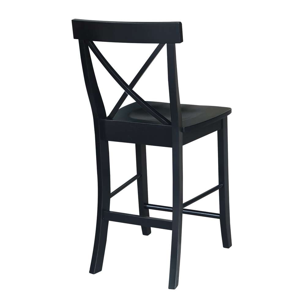 International Concepts - X-Back Counter Height Stool - 24inSH in Black Finish - S46-6132 veiw 2