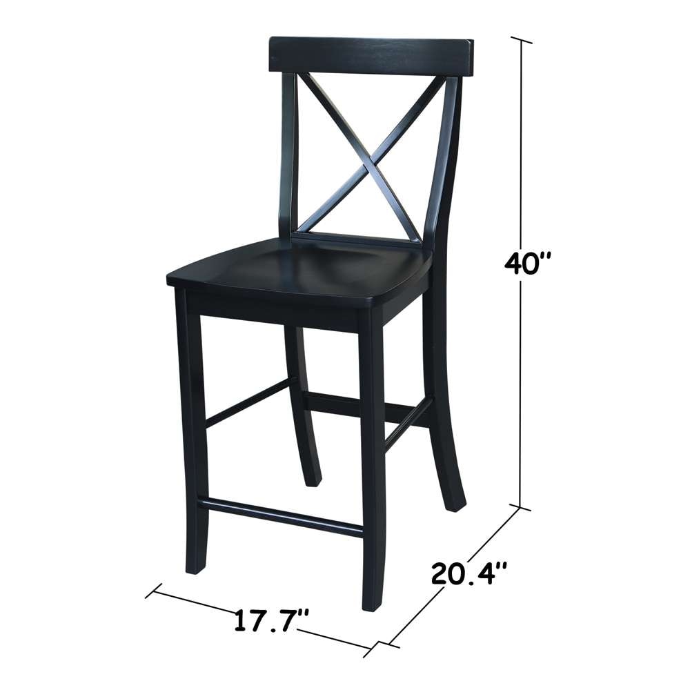 International Concepts - X-Back Counter Height Stool - 24inSH in Black Finish - S46-6132 veiw 3