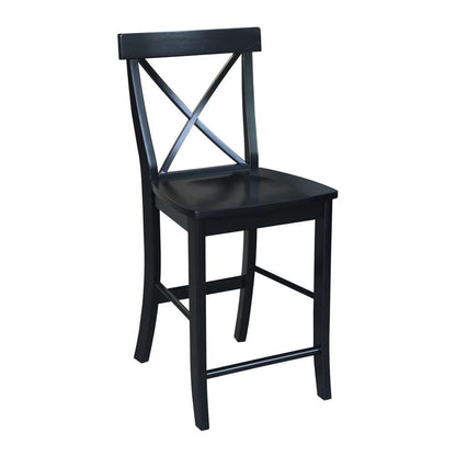 International Concepts - X-Back Counter Height Stool - 24inSH in Black Finish - S46-6132 veiw 4