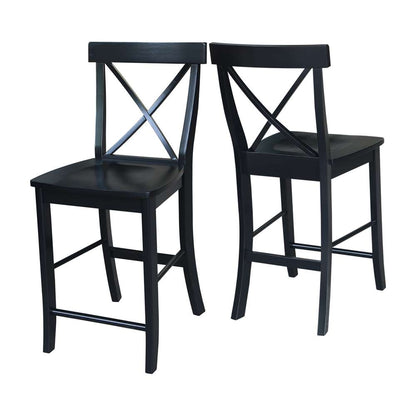 International Concepts - X-Back Counter Height Stool - 24inSH in Black Finish - S46-6132 veiw 5