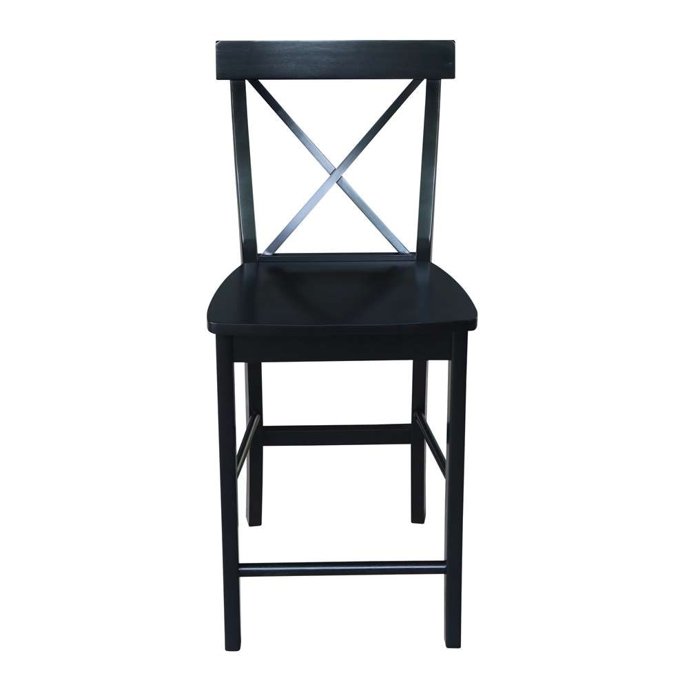 International Concepts - X-Back Counter Height Stool - 24inSH in Black Finish - S46-6132 veiw 6