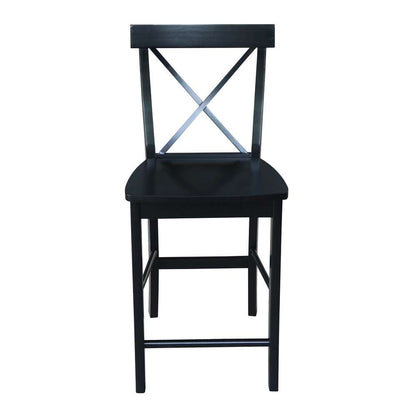 International Concepts - X-Back Counter Height Stool - 24inSH in Black Finish - S46-6132 veiw 6
