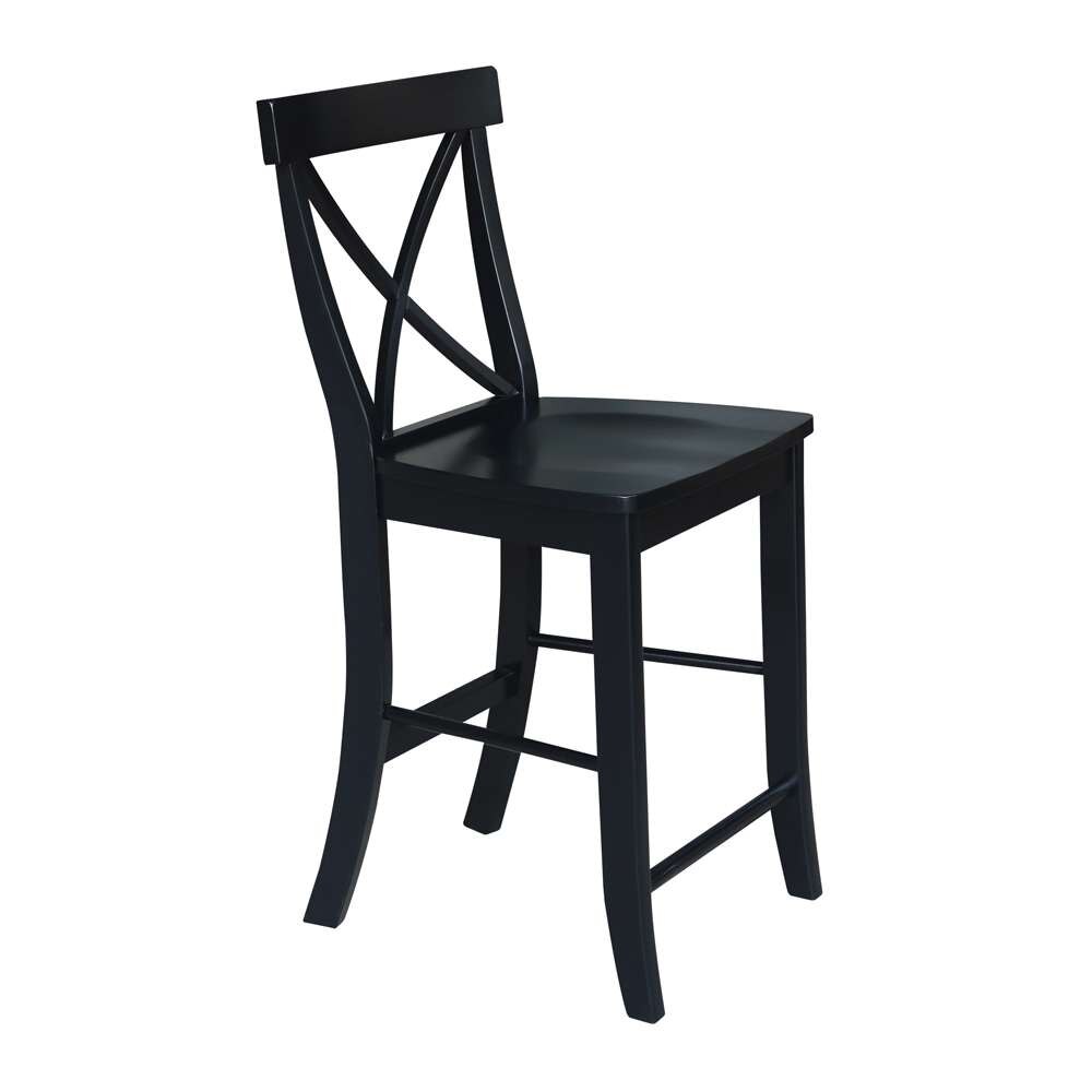 International Concepts - X-Back Counter Height Stool - 24inSH in Black Finish - S46-6132 veiw 7