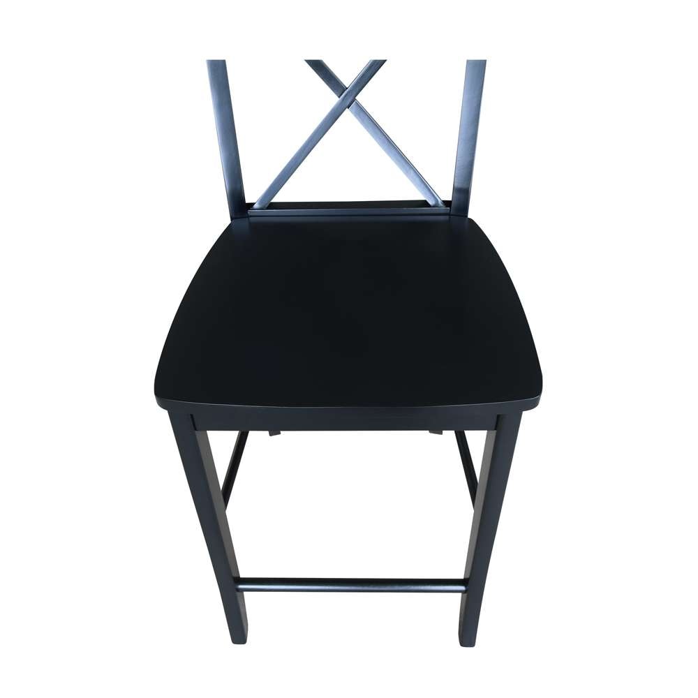 International Concepts - X-Back Counter Height Stool - 24inSH in Black Finish - S46-6132 veiw 9