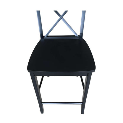 International Concepts - X-Back Counter Height Stool - 24inSH in Black Finish - S46-6132 veiw 9