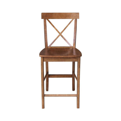 International Concepts - X-Back Counter Height Stool - 24inSH in Distressed Oak Finish - S42-6132 veiw 6