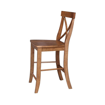 International Concepts - X-Back Counter Height Stool - 24inSH in Distressed Oak Finish - S42-6132 veiw 7