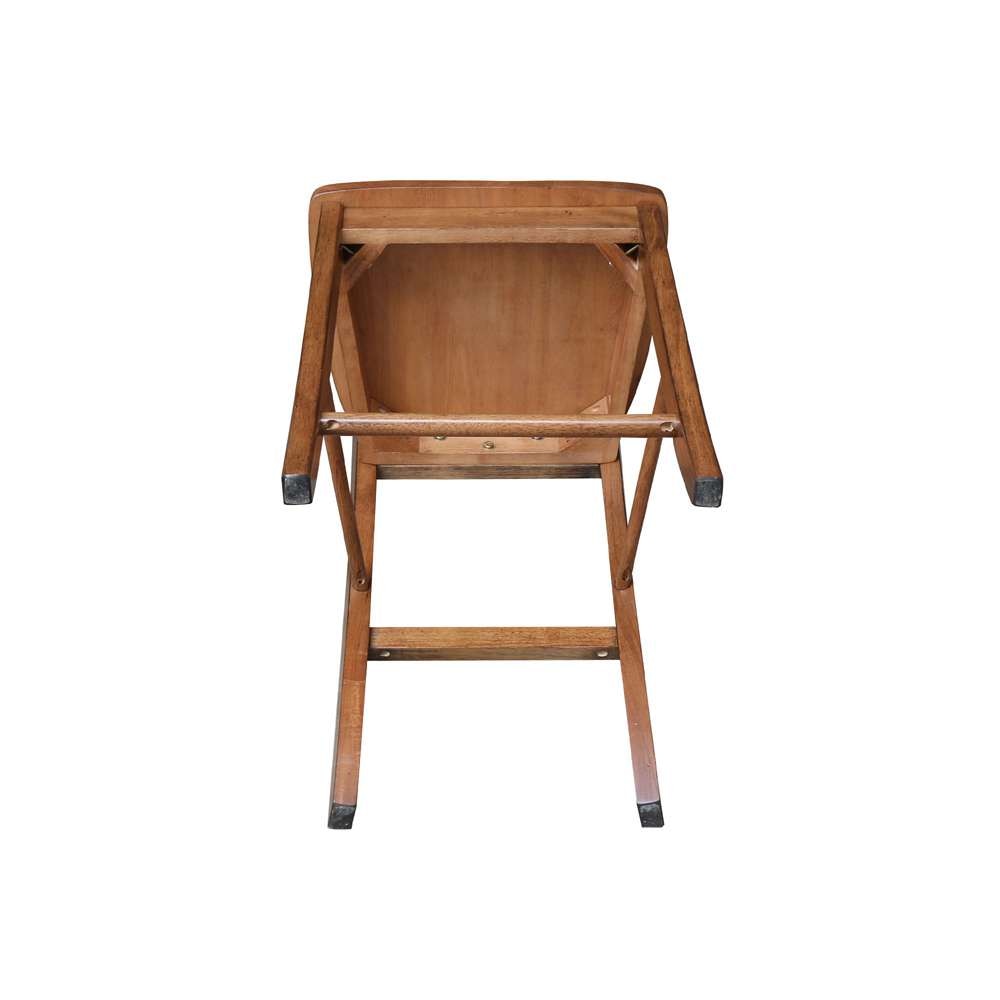 International Concepts - X-Back Counter Height Stool - 24inSH in Distressed Oak Finish - S42-6132 veiw 9