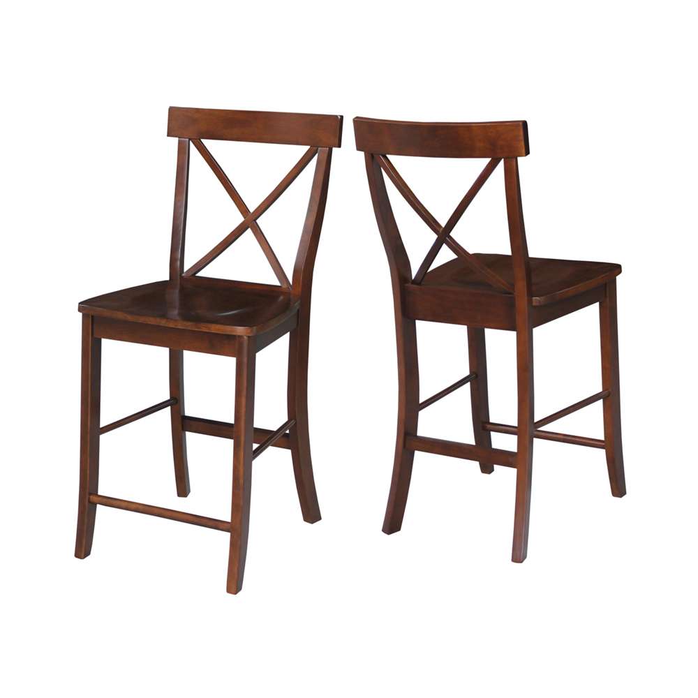 International Concepts - X-Back Counter Height Stool - 24inSH in Espresso Finish - S581-6132 veiw 2