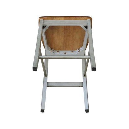 International Concepts - X-Back Counter Height Stool - 24inSH in Hickory/Stone Finish - S41-6132 veiw 8