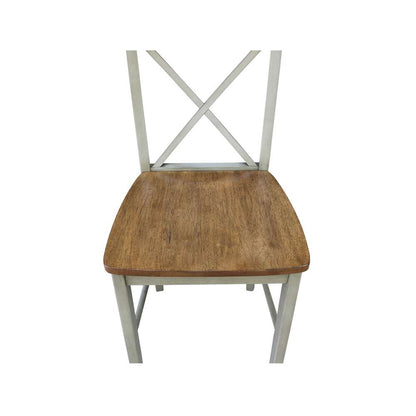 International Concepts - X-Back Counter Height Stool - 24inSH in Hickory/Stone Finish - S41-6132 veiw 9