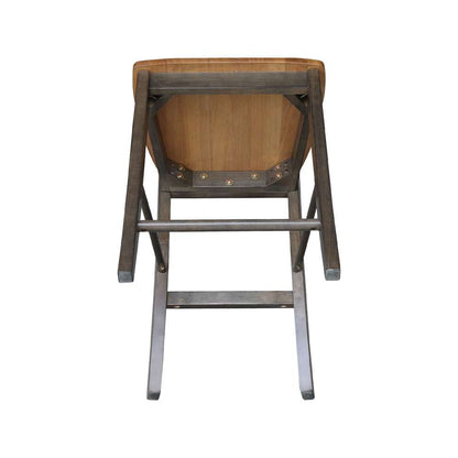 International Concepts - X-Back Counter Height Stool - 24inSH in Hickory/Washed Coal Finish - S45-6132 veiw 9