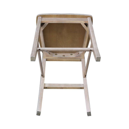 International Concepts - X-Back Counter Height Stool - 24inSH in Washed Gray Taupe Finish - S09-6132 veiw 7