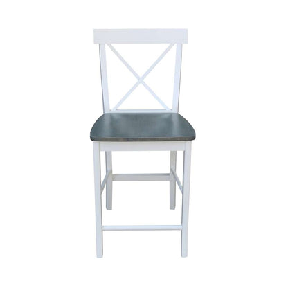 International Concepts - X-Back Counter Height Stool - 24inSH in White/Heather Gray Finish - S05-6132 veiw 6
