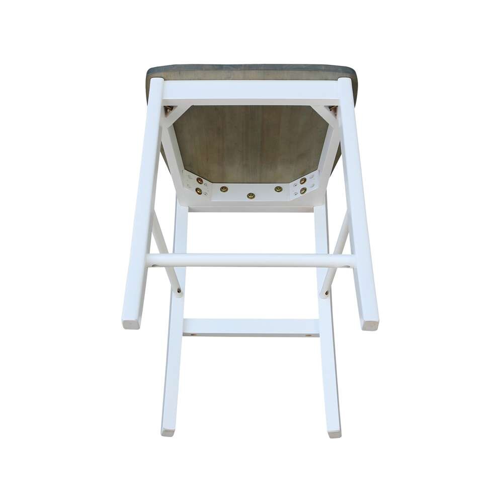 International Concepts - X-Back Counter Height Stool - 24inSH in White/Heather Gray Finish - S05-6132 veiw 8
