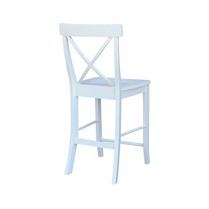 International Concepts - X-Back Counter Height Stool - 24inSH in White Finish - S08-6132 veiw 2