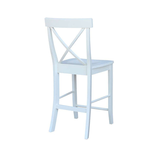 International Concepts - X-Back Counter Height Stool - 24inSH in White Finish - S08-6132 veiw 2