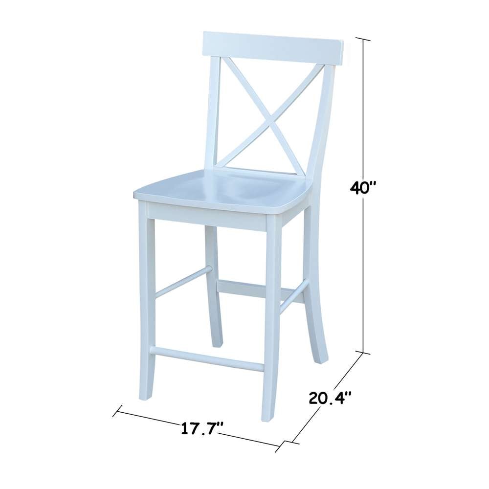 International Concepts - X-Back Counter Height Stool - 24inSH in White Finish - S08-6132 veiw 3