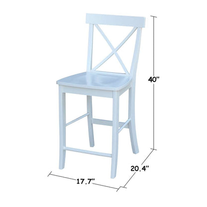 International Concepts - X-Back Counter Height Stool - 24inSH in White Finish - S08-6132 veiw 3