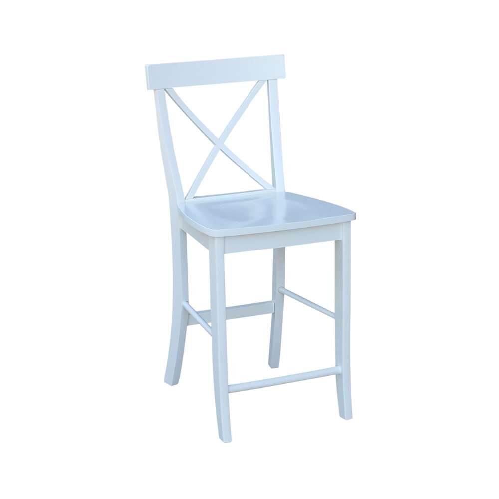 International Concepts - X-Back Counter Height Stool - 24inSH in White Finish - S08-6132 veiw 4