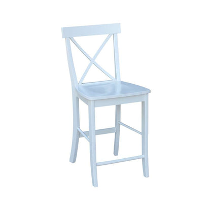 International Concepts - X-Back Counter Height Stool - 24inSH in White Finish - S08-6132 veiw 4