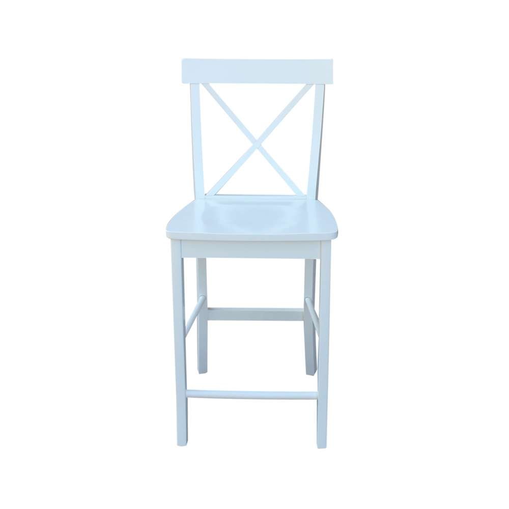 International Concepts - X-Back Counter Height Stool - 24inSH in White Finish - S08-6132 veiw 6