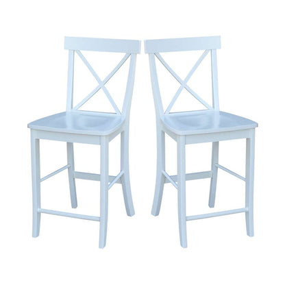 International Concepts - X-Back Counter Height Stool - 24inSH in White Finish - S08-6132 veiw 8