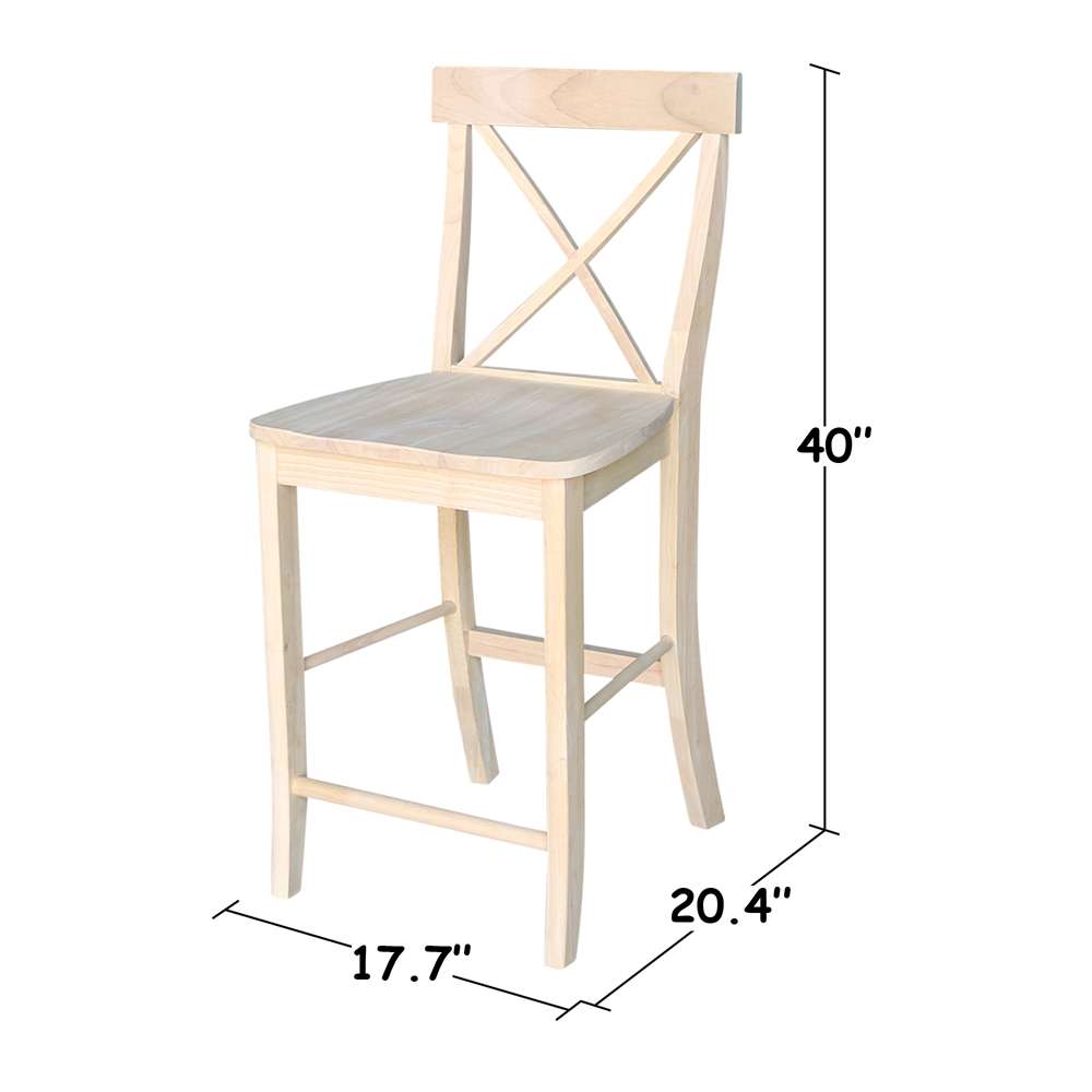 International Concepts - X-Back Stool - 24inSH - S-6132 veiw 3