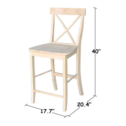 International Concepts - X-Back Stool - 24inSH - S-6132 veiw 3