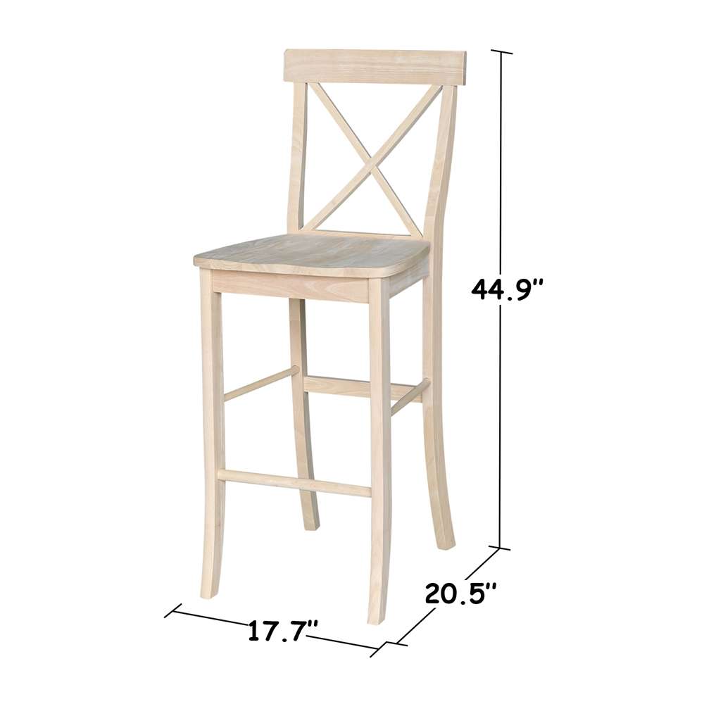 International Concepts - X-Back Stool - 30inSH - S-6133 veiw 3