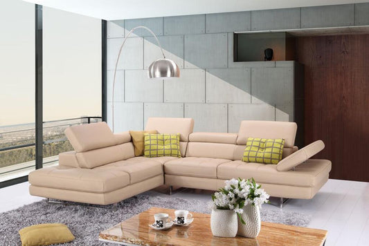 J&M Furniture - A761 Italian Leather Sectional Peanut In Left hand Facing - 1785523-LHFC veiw 1