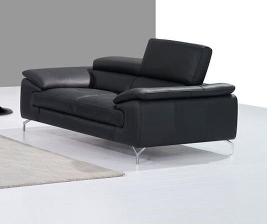 J&M Furniture - A973 Italian Leather Loveseat in Black - 17906111-L veiw 1