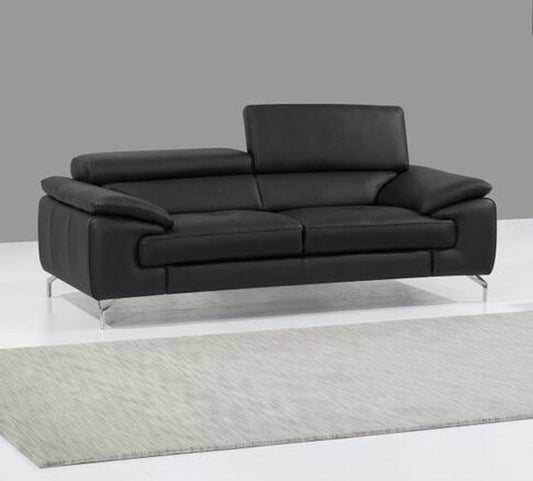 J&M Furniture - A973 Italian Leather Sofa in Black - 17906111-S veiw 1