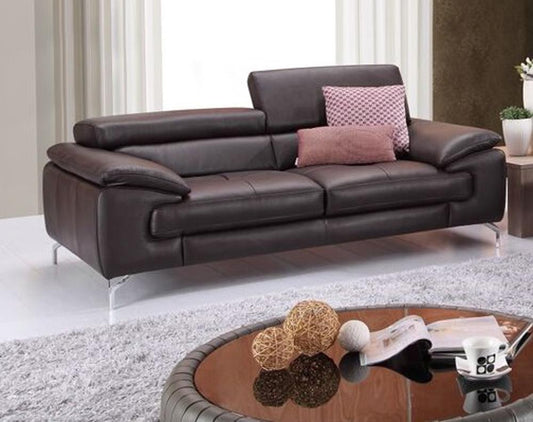 J&M Furniture - A973 Italian Leather Sofa in Coffee - 179061111-S veiw 1