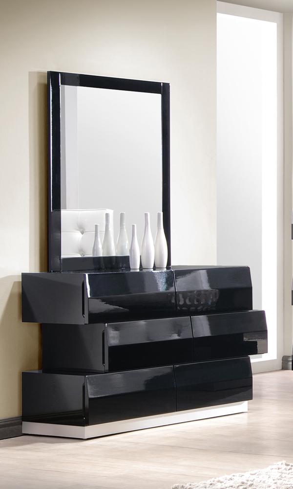 J&M Furniture - Milan Dresser & Mirror in Black - 176871-DM veiw 1