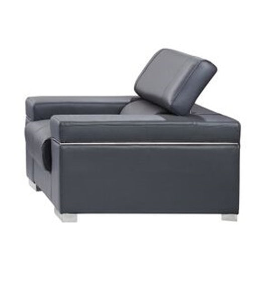 J&M Furniture - Soho Chair in Grey Leather - 176551113-C-GR veiw 1