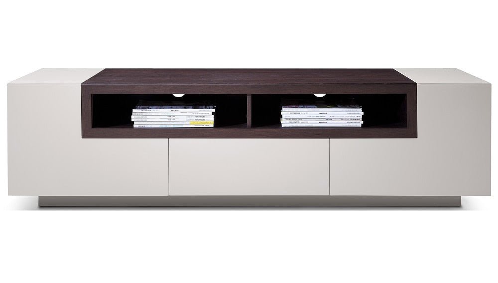 J&M Furniture - TV Stand Grey Gloss/Brown Oak - 1763941 veiw 1