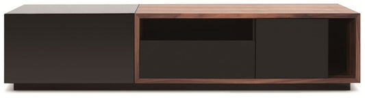 J&M Furniture - TV Stand in Black High Gloss & Walnut - 17875 veiw 1
