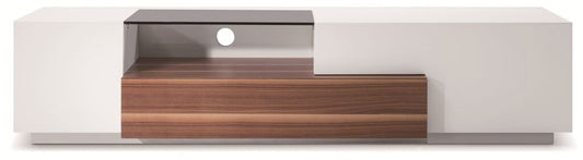 J&M Furniture - TV Stand in Walnut & White High Gloss - 17872 veiw 1