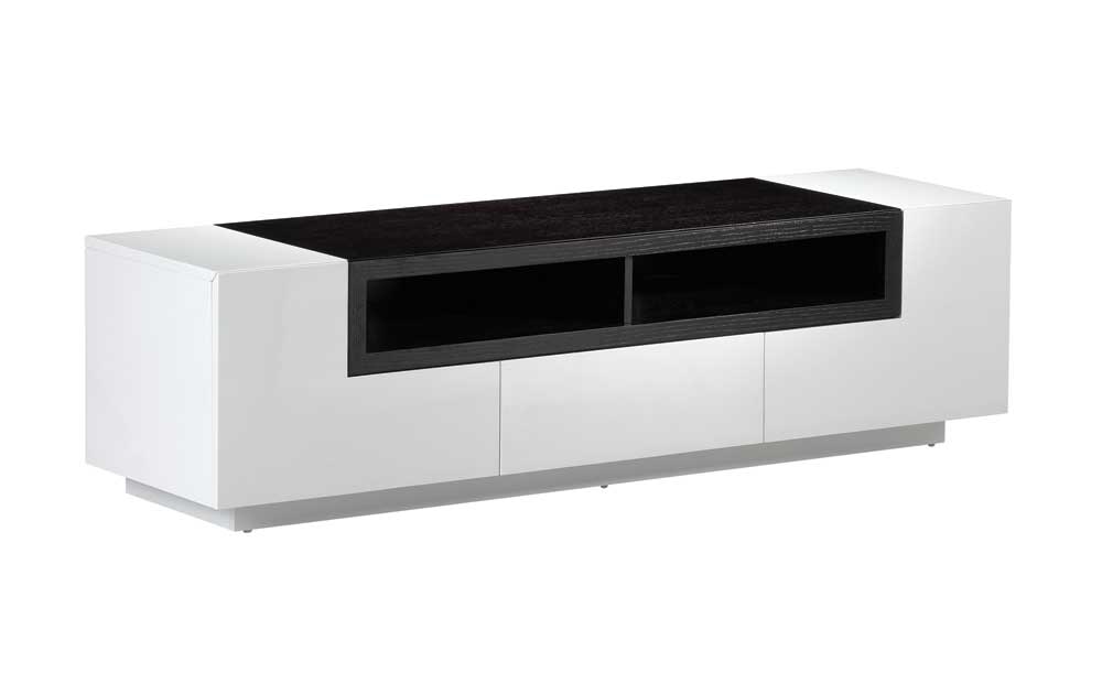J&M Furniture - TV Stand in White High Gloss & Dark Oak - 176394 veiw 1