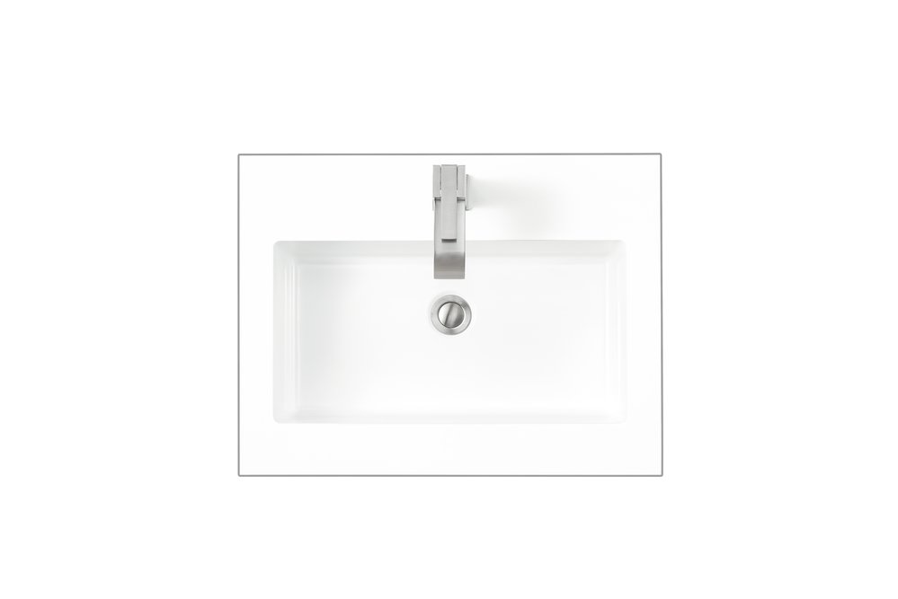 James Martin - 23.6" Single Sink Top, Glossy White - SWB-S23.6-GW view 1