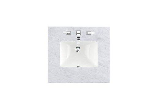 James Martin - 26" Single 3 CM Top, Carrara White Marble w/ Sink - 090-S26-CAR-SNK view 1