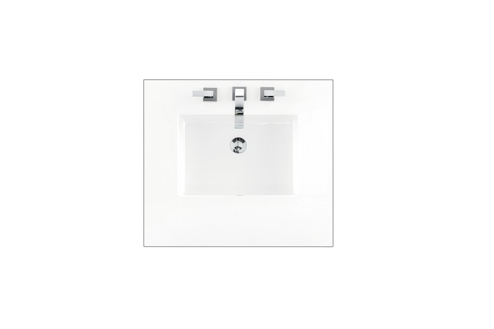 James Martin - 26" Single Top, 3 CM White Zeus Silestone w/ Sink - 050-S26-WZ-SNK view 1